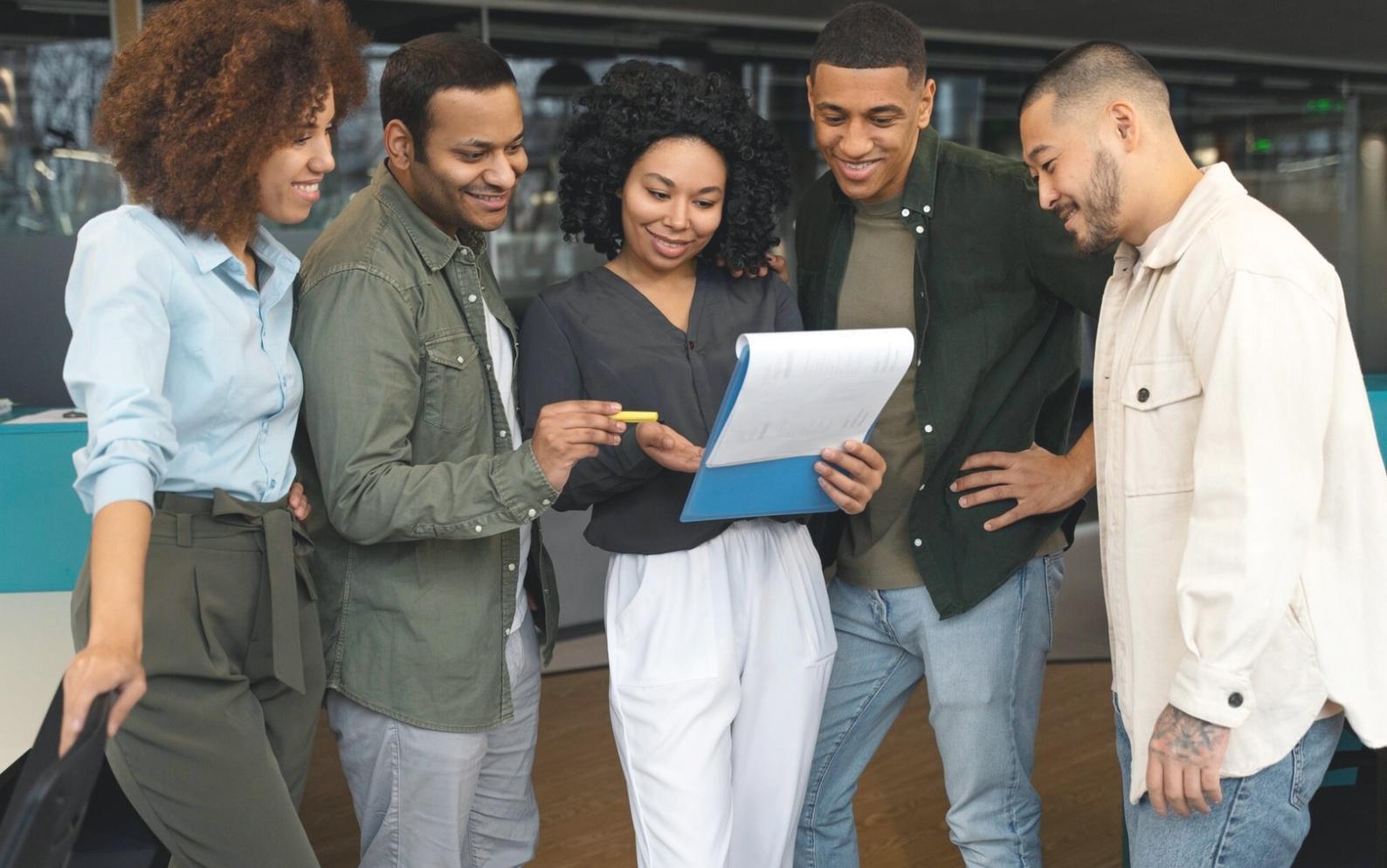 Business professional reviewing automated financial reports and reconciliation documents